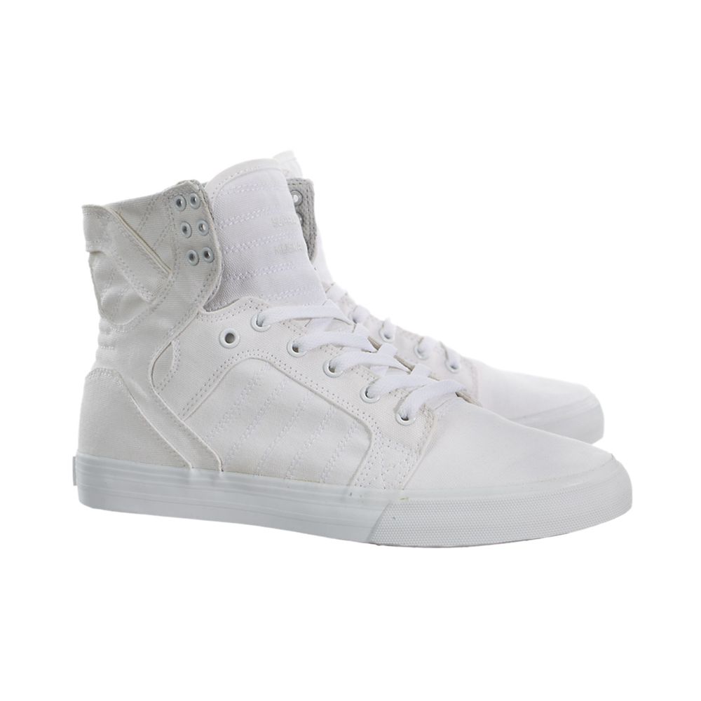 Baskets Montantes Supra SkyTop Blanche Off White/White-White Homme | LAF-00187938